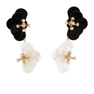 Lele Sadoughi Black and White Cluster Earrings